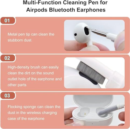 5 in 1 Keyboard Cleaning Brush Kit,Multifunctional Earbuds Cleaner with Keycap Puller,Cleaning Tools for Mechanical Keyboard,PC Laptop and Earphone (Red) - color: Red