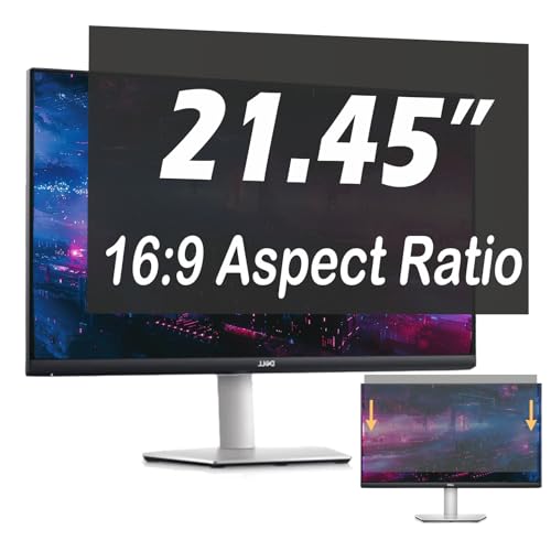 21.45 Inch Privacy Screen for Computer Monitor, 16:9 Anti-Spy Filter for Laptop & PC Display, Blue Light Blocking Anti-Glare Reversible Protector Film, Easy Slide-Mount Installation(21.45 Inch Widescreen(16:09)) - size: 21.45 Inch (16:09)