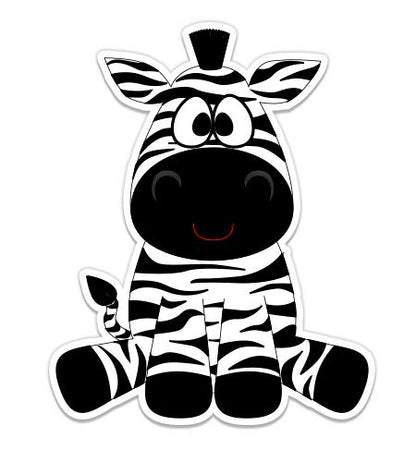 Baby Cute Zebra - 3" Vinyl Sticker - for Car Laptop I-Pad Phone Helmet Hard Hat - Waterproof Decal