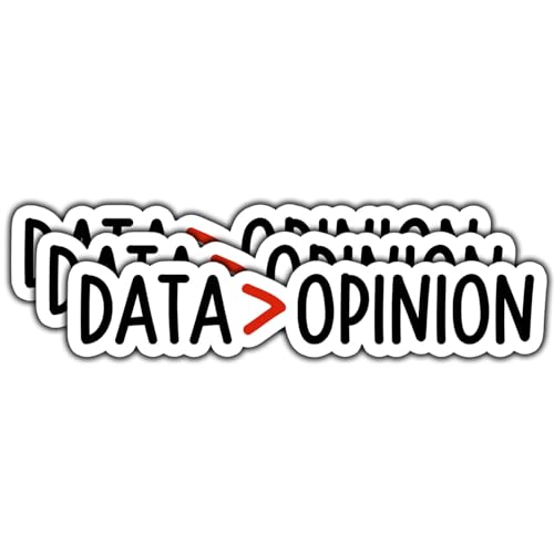 (3Pcs) Data Over Opinion Sticker Funny Waterproof Vinyl Stickers Decals for Books Laptops Phone Water Bottles Tumbler Cup Kindle 3 Inch