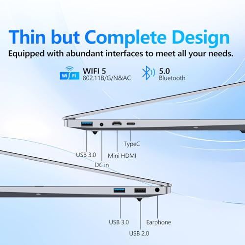 KUMNOSAL 16 inch Laptop with i7-6500U, Laptop Computer 16GB RAM 512GB SSD | UHD Graphics, Win 11 Pro, 180°Open, FHD 1200, Type-C, WiFi5, BT5.0, Mini HDMI, Backlit Keyboard Fingerprint Unlock Laptops