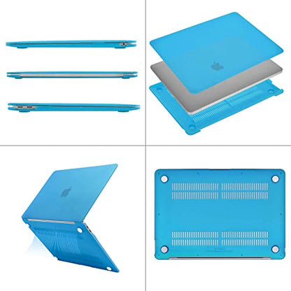 MOSISO Compatible with MacBook Air 13 inch Case M1 2021 2020 2019 2018 | A2337 A2179 A1932, Protective Hard Shell&Keyboard Cover&Screen Film&Pouch for MacBook Air 13.3 inch Case, Aqua Blue - color: Aqua Blue