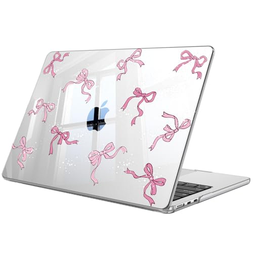 Fintie Case for MacBook Air 13 inch A3449/A3240/A3113/A2681 2022-2026 | M2/M3/M4/M5, Snap On Hard Shell, Full Port Access, Easy On/Off, Lightweight, Bow - color: Satin Silver