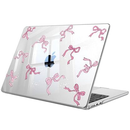 Fintie Case for MacBook Air 13 inch A3449/A3240/A3113/A2681 2022-2026 | M2/M3/M4/M5, Snap On Hard Shell, Full Port Access, Easy On/Off, Lightweight, Bow - color: Satin Silver