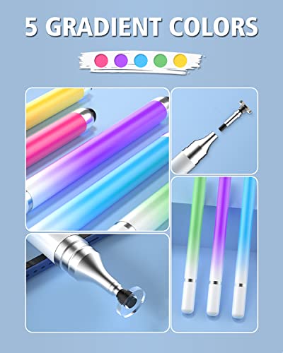 Stylus Pen for Touchscreen, Stylists Pens Compatible with iPhone iPad & All Touch Screens Devices: Tablets, Android, Laptop -[8 Pack]Black, Blue, Green, Pink, Purple, Rose Gold, White, Yellow - size: 8 Pack