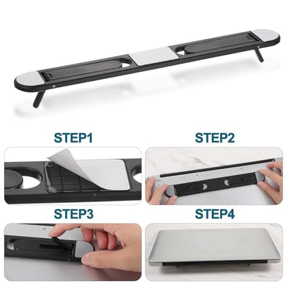 Foldable Keyboard Riser Stand, Self-Adjusting Laptop Feet with Dual Angles Small Computer Stand Portable PP Computer Keyboard Lift for Desk
