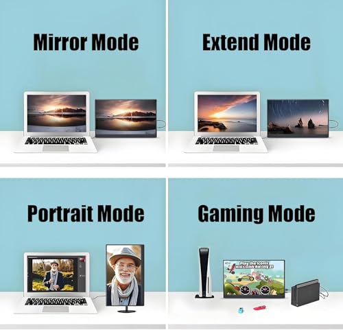 QQU 14" Portable Touchscreen Monitor, 1920 x 1200 IPS/HDR Ultra-Slim Travel Display with VESA Mount & Smart Cover, Kickstand & Speakers, HDMI USB-C External Monitor for Laptop, PC,Phone, Tablet, PS4/5