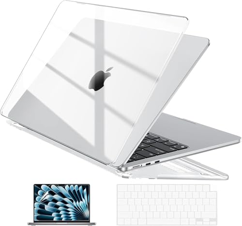 EooCoo Case for MacBook Air 13 inch M5/M4/M3/M2 2026-2022, Crystal Clear | Invisible Protection From Day One, Slim & Lightweight Design, For Work, Study & Travel - color: Crystal Clear