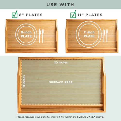 ROSSIE HOME Wood Bed Tray – Natural Bamboo, Fits 17.3” Laptops - color: Natural Bamboo, size: Extra Large