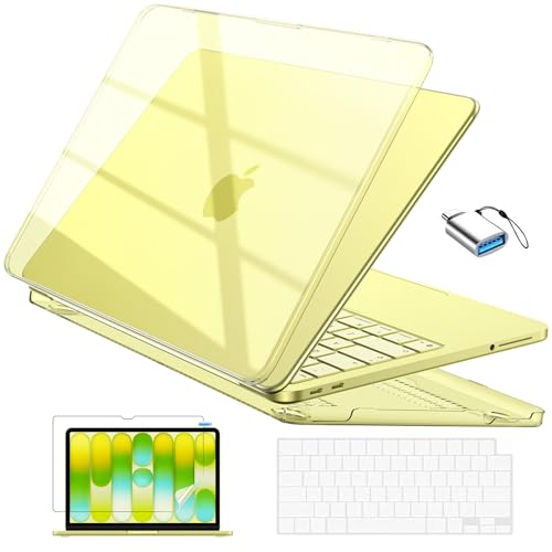 EooCoo for MacBook Neo Case 13 inch 2026, Scratch Resistant, Crystal Citrus | 4 in 1 Kit, Durable, Easy Snap-On, Stays New, Model A3404 (A18 Pro Chip) - color: Crystal Citrus