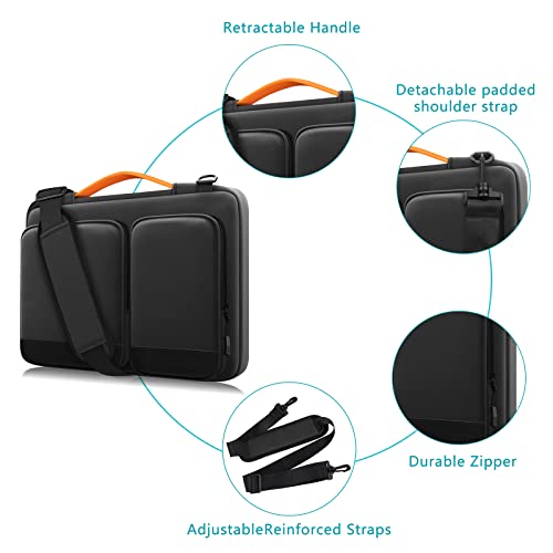 Alfheim Laptop Bag 14-14.2 inch Laptop Cover, 360° Protective Waterproof Shockproof Lightweight MacBook Air 15 Notebook Briefcase, Compatible with ASUS Lenovo Dell Samsung - color: Dark Grey, size: 14"