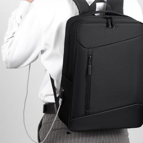 Men Business Laptop Backpack, Waterproof Travel Backpack | with USB Charging Port, College School Computer Bag, for Work Carry - color: Blue