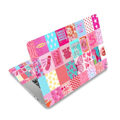 12.1-15.6 Inch Laptop Skin Decal, Universal Reusable Vinyl Laptop Cover Sticker, Waterproof Art Decal Protector - Pink Fashion Girl - color: Pink Fashion Girl