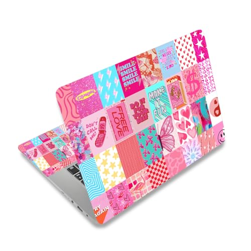 12.1-15.6 Inch Laptop Skin Decal, Universal Reusable Vinyl Laptop Cover Sticker, Waterproof Art Decal Protector - Pink Fashion Girl - color: Pink Fashion Girl