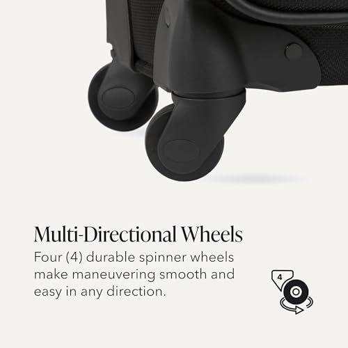 SWISSGEAR Sion Softside Expandable Spinner Luggage Durable Lightweight Travel Suitcase, Black, Checked-Medium - color: Black, size: Checked-Medium