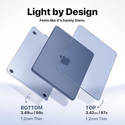 Macaset for MacBook Neo Case 13 inch 2026 (A18 Pro, Model A3404) - Indigo | Scratch & Fingerprint | ResistantPrecision 1:1 Fit | True-to-Original Color | Matte Hard Shell, Blue Cover - color: Indigo Clear