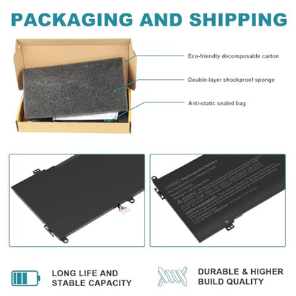 CP03XL Battery Replacement for HP Spectre X360 13 13-ae0xx 13-ae013dx 13-ae014dx 13-ae011dx 13-ae012dx 13-ae000 13-ae049ng 13-ae040ng 13-ae006no 13-ae001ng Series 929066-421 929072-855 CPO3XL - size: CP03XL 12.8 6.6 0.7 in