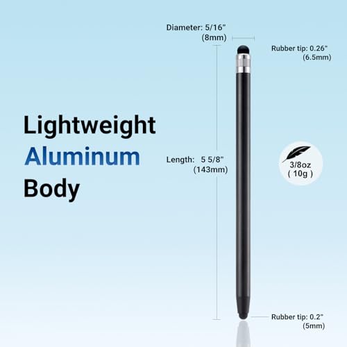 12Pcs Black Stylus Pen for Touchscreen, 2-in-1 Stylus Pen for iPad | High Precision & Sensitivity, Aluminum Body, Suitable for iPad iPhone Android Smartphone Tablet Switch and All Touch Screens - color: 12 Black