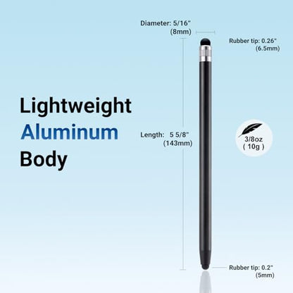 12Pcs Black Stylus Pen for Touchscreen, 2-in-1 Stylus Pen for iPad | High Precision & Sensitivity, Aluminum Body, Suitable for iPad iPhone Android Smartphone Tablet Switch and All Touch Screens - color: 12 Black