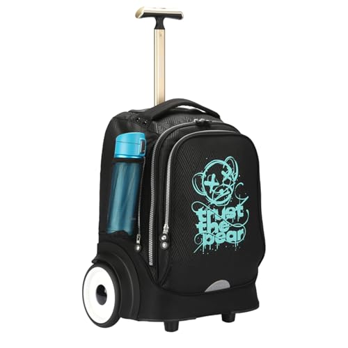 Rolling Laptop Bag with Quiet Wheels for 15.6 Inch Laptop, 6inch Large Wheel Roller Bag, Backpack with Wheels, Wheeled Computer Bag (T5- Bear) - color: T5- Bear