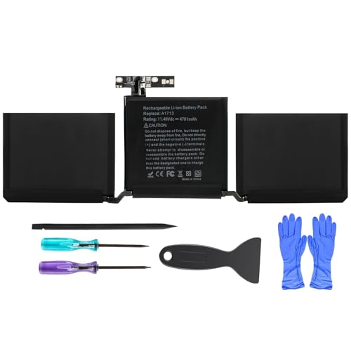 A2159 A1708 Battery Replacement for MacBook Pro 13 inch A1708 (Late 2016, Mid 2017) A2159(2019) A2289(2020) A2338(2020,2022) A1713 A2171 Battery - size: 11.3*2.95*0.2inch A1713