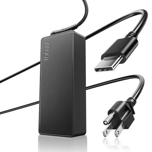 100W GaN Power Universal USB-C Fast Laptop Charger Compatible with Lenovo, Thinkpad/Yoga/IdeaPad/chromebook, MSI, Asus, HP, Dell Type-C AC Power Adapter PD 3.0 Charger