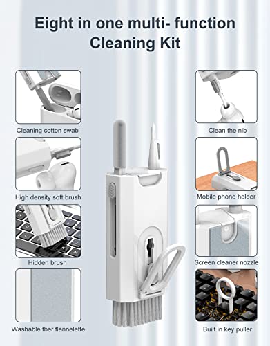 Cleaning Kit for Airpod 8-in-1 Multifunction Cleaning Kit for Cell Phone Earbuds Camera PC Smart Devices Clean with Keyboard Buckle Deep Clean Devices Upgraded Mobile Phone Cleaner Kit Accessory