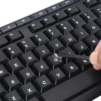 2PCS English Keyboard Letter Stickers with Tweezer - 3D Keyboard Letters Replacement Stickers, Borderless Characters for Laptop Notebook Computer PC Desktop Keyboard, Peel-off Film, Only Leave Letters - size: English-White