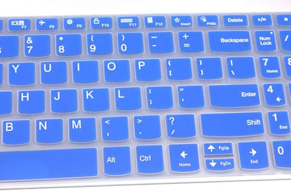 Silicone Keyboard Skin Cover Compatible with Lenovo V15 G5 G4 G3 G2, IdeaPad 1 1i 15.6 15IJL7 15ADA07 15IAU7 15ALC7, IdeaPad 3i 15ITL6 2023, IdeaPad Slim 5 16, IdeaPad Flex 5 5i 16" (Blue) - color: Blue
