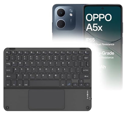 BoxWave Keyboard Compatible with Oppo A5x - SlimKeys Bluetooth Keyboard with Trackpad, Portable Slim TouchPad - Jet Black