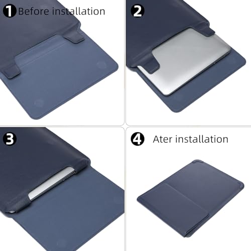 14 Inch Laptop Sleeve Case with Stand Compatible with MacBook Pro/MacBook Air/ThinkPad X1/Dell XPS/Lenovo Yoga/HP Pavilion/ASUS Zenbook/LG gram 13.3'' 13.6'' 14.2" 14.5'' Laptop Chromebook - color: Dark Blue, size: 13.5-14.5 Inch