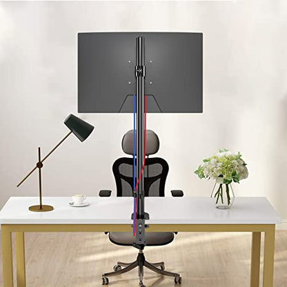 Pholiten Single Tall Monitor Stand Desk Mount，Extra Tall 31 Inch Fully Adjustable Monitor Mount for 13-32 Inch LCD Screen,Holds up to 22lbs | Fully Adjustable Tall Monitor Arm for 13-32 Inch LCD Screen, Holds up to 22lbs - size: 31in, style: 1 monitor