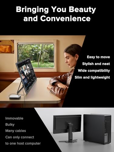 UPERFECT Portable Monitor 27”, Dual Mode 4K UHD 144Hz/FHD 288Hz Gaming Monitor, 0.1ms FreeSync, 600 Nits, 125% sRGB, USB-C & HDMI 2.1 & DP 1.4, Large Second Screen for Laptop, Computer, Game Consoles - size: 27"