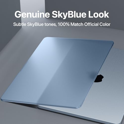 Macaset for MacBook Air 15 inch Case M5 M4 M3 M2 2026-2023 Mac Laptop Cover | Sky Blue Color Match, Matte Clear, Anti Fingerprint & Scratch, Close Seamless, Protective Hard Shell, Ultra Thin Snap on Fit - color: Sky Blue Clear
