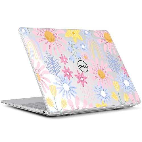 Batianda Retro Rainbow Case for Dell XPS 13 Laptop 2024 2025 | Fits Model 9340/9345/9350 13.4" Display, Lightweight Slim Hard Shell Protection for Women, Students and Floral Lovers - color: Sunflower
