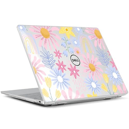 Batianda Retro Rainbow Case for Dell XPS 13 Laptop 2024 2025 | Fits Model 9340/9345/9350 13.4" Display, Lightweight Slim Hard Shell Protection for Women, Students and Floral Lovers - color: Sunflower