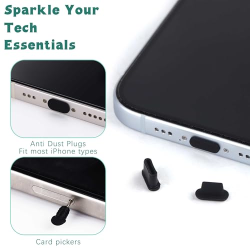 Aneco 68 Pieces Cell Phone Cleaning Kit Brush Set USB Charging Port Type C Anti Dust Port Plug Set and Headphone Jack Cleaner Compatible with iPhone, iOS Android, Cell Phone, Electronics Cleaner