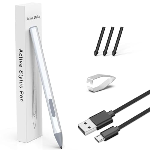 Stylus for HP Envy X360 Pavilion x360 Specter X360 Spectre x2 Envy x2 Touchscreen Laptop Rechargeable MPP 2.0 Tilt Pencil 4096 Pressure Sensitivity Using The Microsoft MPP Protocol, Silver - color: Silver, size: for HP