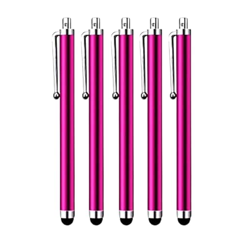 HESSION 5 Pack Stylus Pen for All capacitive Touch Screens Suitable for iPhone Ipad Samsung Galaxy Tablets (Magenta) - color: Magenta