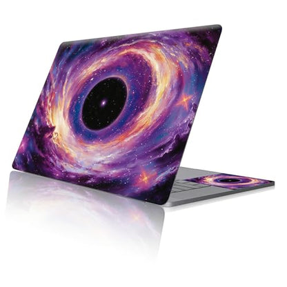 Reusable Universal Laptop Skin Sticker, Cut to Fit for 11.6–15.6 Inch Laptops, Waterproof Protective Film, No-Residue - Galaxy Black Hole - color: Galaxy Black Hole