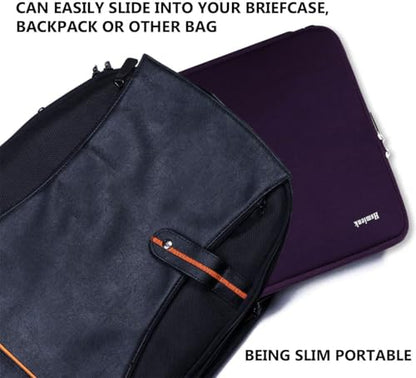 Laptop Sleeve Case 14 inch, Shockproof Protective Computer Cover Flip Case Briefcase Carrying Bag Compatible with 14" HP, Lenovo, Asus, Acer, Notebook, Chromebook Computer, Dark Purple - color: Dark Purple, size: 14 Inch