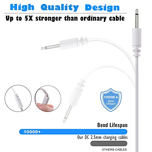 2 Pack 2.7ft Replacement DC Charging Cable, USB to DC 2.5mm Fast Charger Cord Adapter - 2.5mm (This is NOT Barrel Jack)