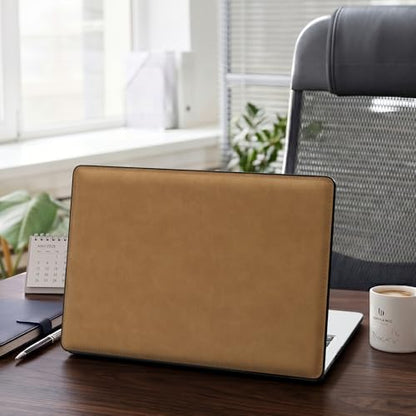 iCasso Compatible with Mac BookAir 13 case 2026 2025 2024 2023 2022 A3449 A3240 A3113 A2681, Leather Mac Book case & Keyboard Cover&Screen Film for MacBook air 13 inch M5 M4 M3 M2,Brown - color: Brown Leather