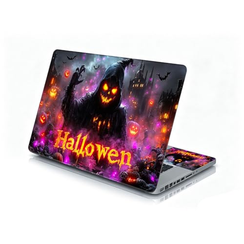 Universal Laptop Skin Sticker Decal, 12"-15.6" Aesthetic Vinyl Wrap, Halloween Ghost Reaper Waterproof Notebook Cover Art Protector for MacBook HP Dell Lenovo, Fits 13" 14" 15" 15.6" - color: Halloween Ghost Reaper