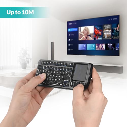Rii 2.4G Mini Wireless Keyboard with Touchpad Mouse,Lightweight Portable Controller with USB Receiver Remote Control for Windows/ Mac/ Android/ PC/Tablets/ TV/Xbox/ PS3. X1-Black .