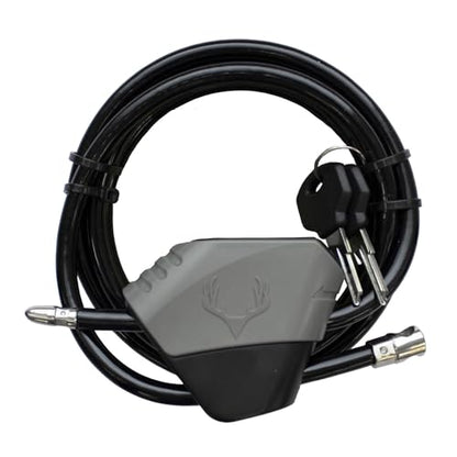 HME Universal Treestand Durable Reliable Easy-to-Use Double Loop Cable Lock, Includes Two Keys, Black