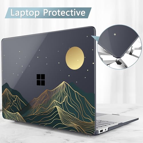Mektron Printed Case for 2025 Microsoft Surface Laptop Windows 11 Copilot+ PC Surface Laptop 13 inch Touchscreen Display Cover Fits Model 2095, Abstract Mountain C112 - color: Abstract Mountain C112
