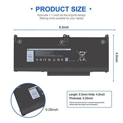 MXV9V Laptop Battery Replacement for Dell Latitude 7400 7300 E7400 E7300, Latitude 5300 5310 2-in-1, for Inspiron 7300 7306 2-in-1 Black Series P96G P97G P99G P100G 5VC2M 829MX 05VC2M 0829MX 60Wh - size: MXV9V