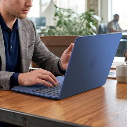 BlueSwan Matte Case for MacBook Air 15 inch M5 M4 M3 M2 Chip 2026-2023 | 100% Color Match, Anti Fingerprint & Scratch, Grippy Finish, Protective Hard Shell, Ultra Thin, Easy Snap-On - color: Midnight Clear