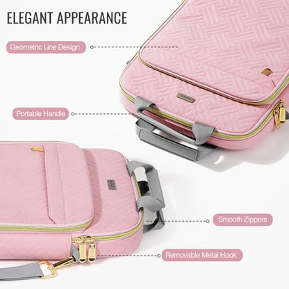 MoKo 13-14 Inch Puffy Laptop Sleeve Shoulder Bag Carrying Case with Handle | Fits Mac Air 13-inch M5, Mac Neo A18 Pro, Mac Pro 14-inch M5/M4/M3/M2/M1 and Surface 13.8-inch, Pink - color: Pink, size: 13.3-14 Inch